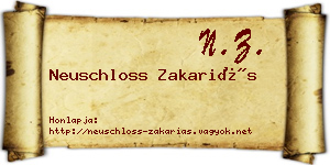 Neuschloss Zakariás névjegykártya